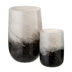 Vase Cylindrique Verre Noir Et Blanc Narsh - Lot De 2 -AMSCAN Soldes Magasin vase cylindrique verre noir et blanc narsh lot de 2 5415203968548 358128