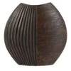 Vase Résine Marron à Stries Cintee - Lot De 2