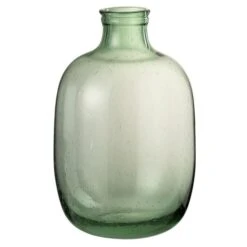 Vase Rond Verre Vert Clair Uchi H 37 Cm