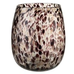 Vase Verre à Pois Bordeaux Foncé Et Doré Diere