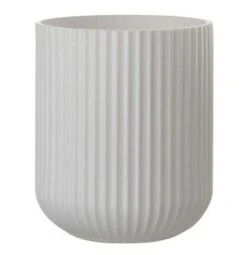 Vase Verre Blanc à Stries Ettis H 18 Cm - Lot De 4