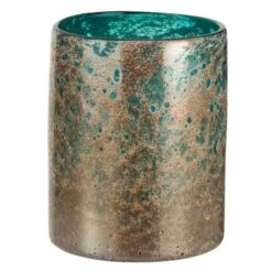 Vase Verre Bleu Et Marron Geera H 22 Cm