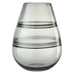 Vase Verre Bleu Gris Liath H 31 Cm - Lot De 2