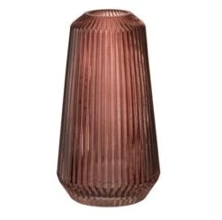 Vase Verre Bordeaux à Rayures Corali H 24 Cm