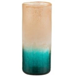 Vase Verre Orange Et Turquoise Geera